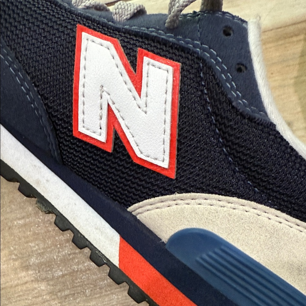New Balance Kids' Sneakers in Navy and Red - Picture 5 of 9